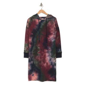 StitchDrop Tie-Dye Hooded Midi Sweatshirt Dress